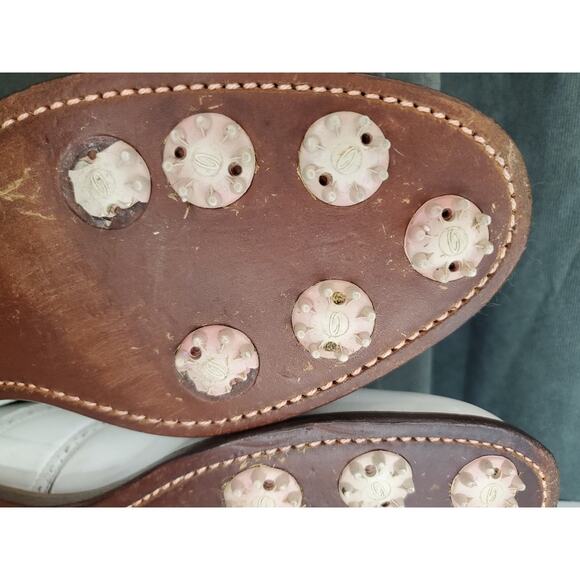 Vtg FootJoy Classics USA Made White Brogue Kiltie Oxford Golf Shoes US 10.5 AA - Picture 9 of 14